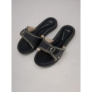 Nike Womens 360883-011 Comfort Footbed Slip-On Black Sandal Size US 11  Preowned